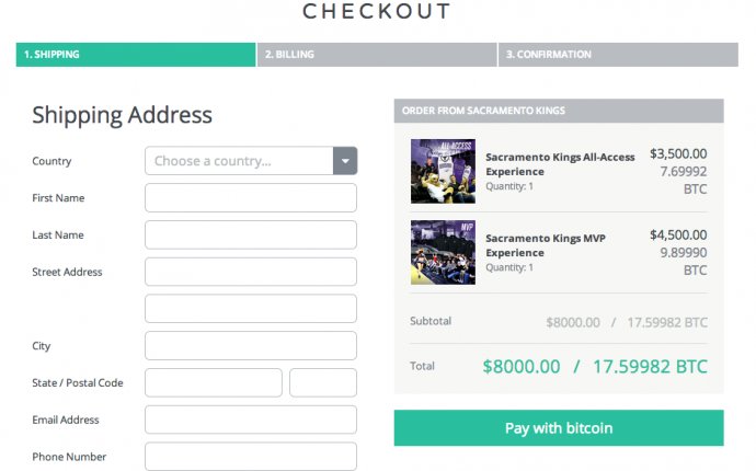 Sacramento Kings NBA Franchise Launches Bitcoin-Only Online Store