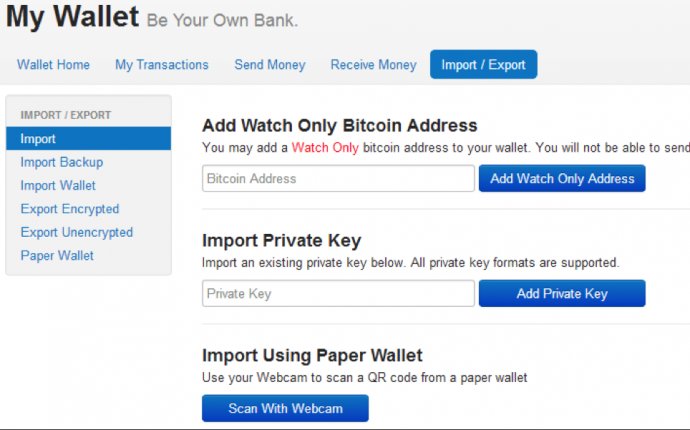 Tutorial: The Import / Export Feature in your Blockchain Wallet