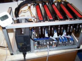 Bitcoin Mining Rig with GPUs